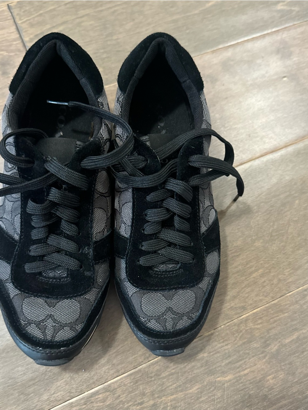 Coach Black & Gray Signature Logo Sneakers - Picture 7 of 8